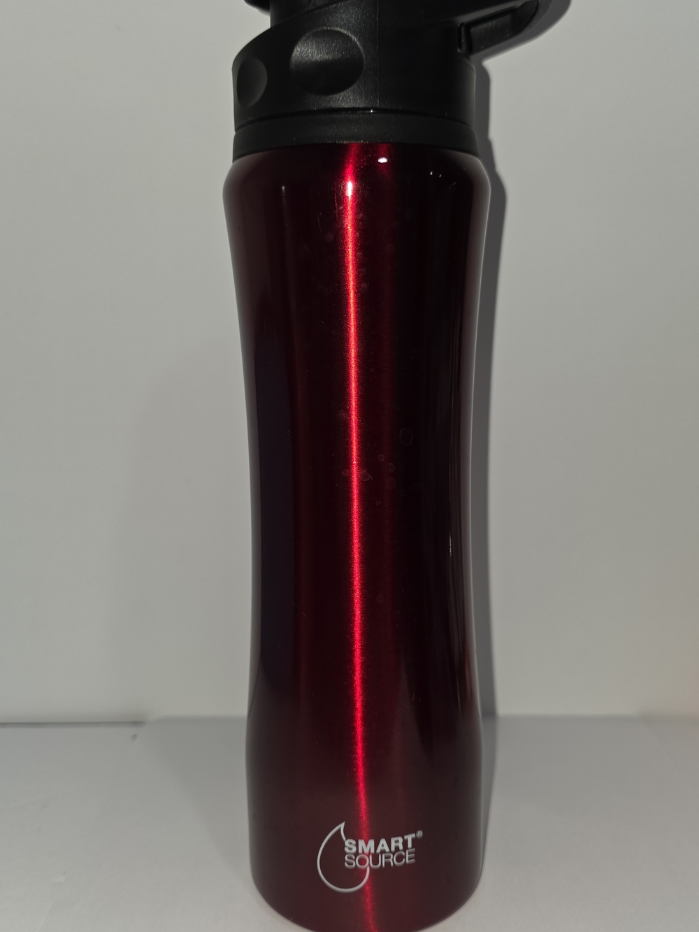 Smart Source Metallic Red Travel Water Bottle with Black Lid